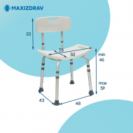 Koupelnová stolička s opěrkou zad
