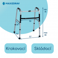 Krokovací chodítko čtyřbodové